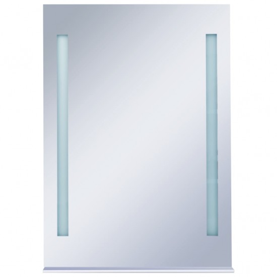 Sieninis vonios kambario LED veidrodis su lentyna, 50x70cm
