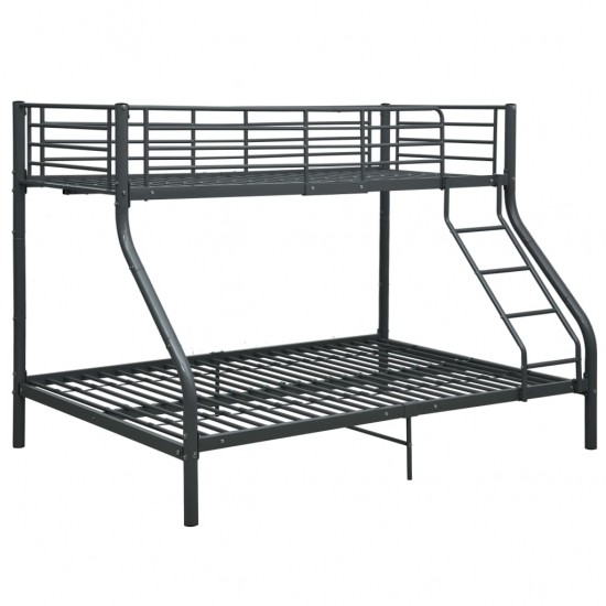 Dviaukštės lovos rėmas, juodas, 140x200cm/90x200cm, metalas