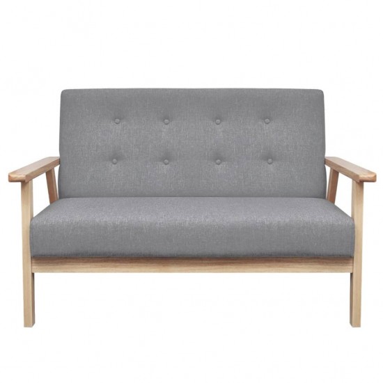 Dvivietė sofa, šviesiai pilkos spalvos, audinys