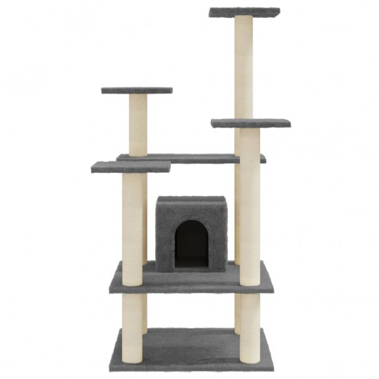 Draskyklė katėms su stovais iš sizalio, tamsiai pilka, 110cm