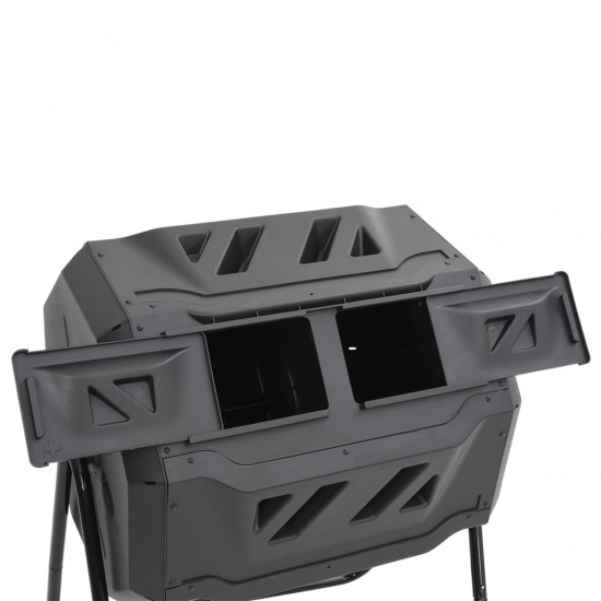Sodo komposto dėžė, juodos spalvos, 73x64x95cm, 160l