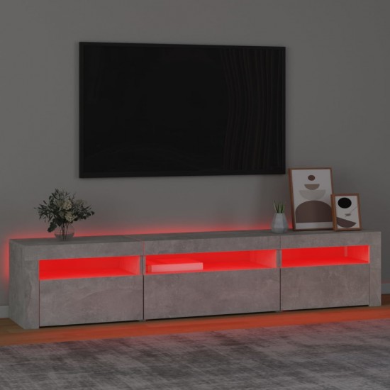 TV spintelė su LED apšvietimu, betono pilka, 195x35x40cm