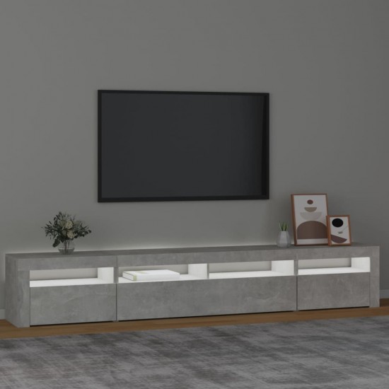 TV spintelė su LED apšvietimu, betono pilka, 240x35x40cm