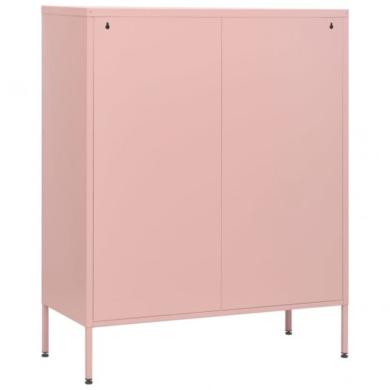 Komoda su stalčiais, rožinės spalvos, 80x35x101,5cm, plienas