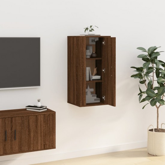 Sieninė televizoriaus spintelė, ruda ąžuolo, 40x34,5x80cm