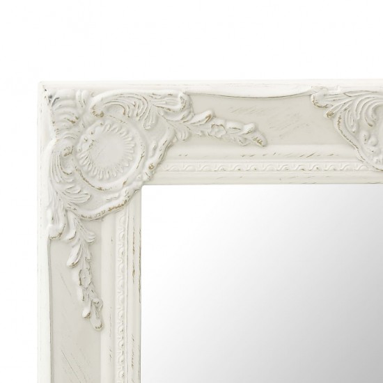 Sieninis veidrodis, baltas, 50x50cm, barokinis stilius