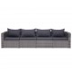 Sodo sofos komplektas su pagalvėmis, 4d., pilk. sp., polir.