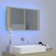 Veidrodinė vonios spintelė su LED, ąžuolo, 80x12x45cm, akrilas