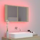 Veidrodinė vonios spintelė su LED, ąžuolo, 80x12x45cm, akrilas