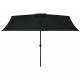 Lauko skėtis su metaliniu stulpu, juodos spalvos, 300x200cm