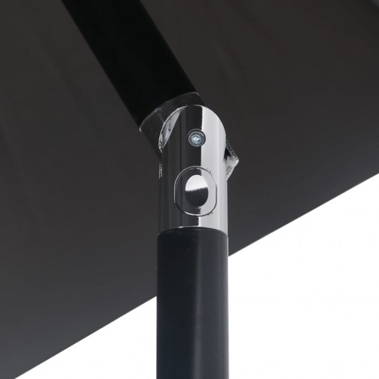 Lauko skėtis su metaliniu stulpu, juodos spalvos, 300x200cm