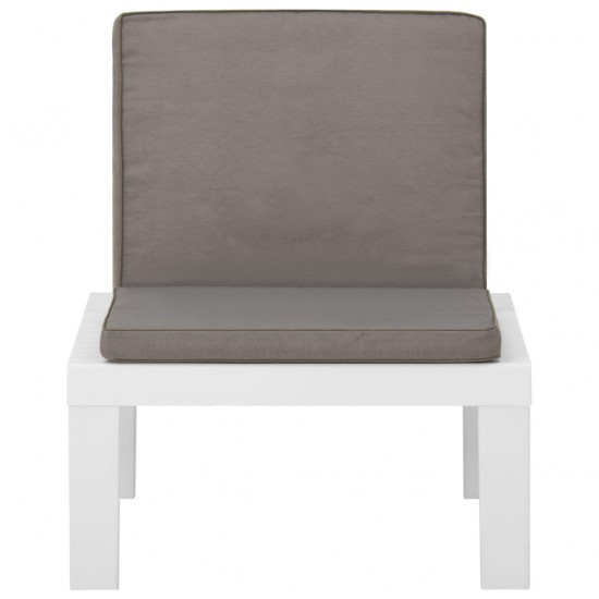 Sodo poilsio kėdės su pagalvėlėmis, 2vnt., baltos, plastikas