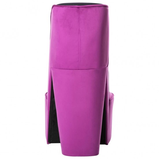 Aukštakulnio formos kėdė, violetinės spalvos, aksomas