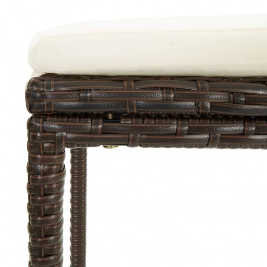 Sodo baro baldų komplektas su pagalvėlėmis, 9 dalių, rudas