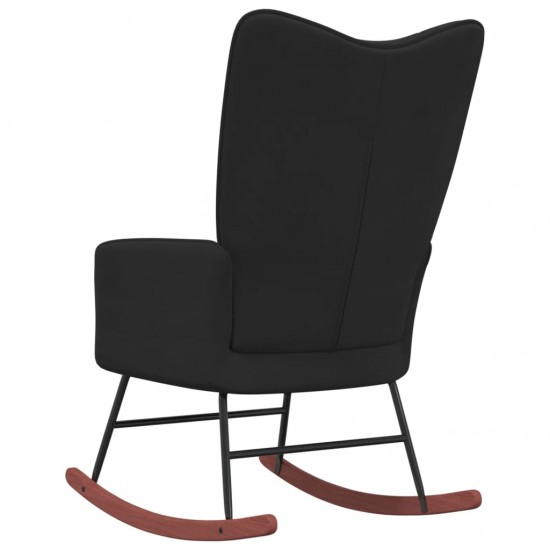 Supama kėdė, juodos spalvos, aksomas