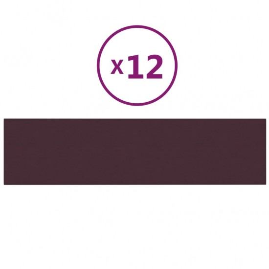 Sienų plokštės, 12vnt., violetinės, 60x15cm, audinys, 1,08m²
