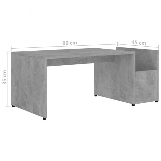 Kavos staliukas, betono pilkos spalvos, 90x45x35cm, MDP