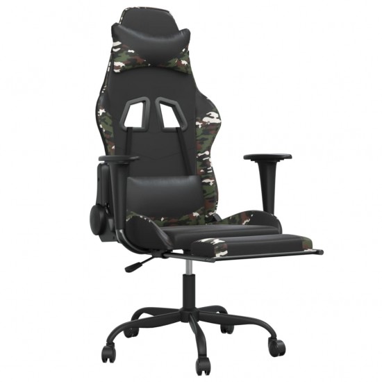 Masažinė žaidimų kėdė, juoda/kamufliažinė, dirbtinė oda