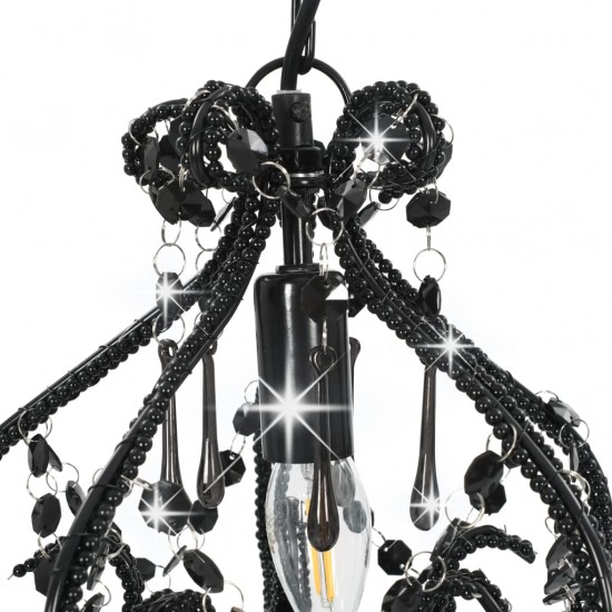 Lubinis šviestuvas su karol., juodos sp., apvalus, E14 lemp.
