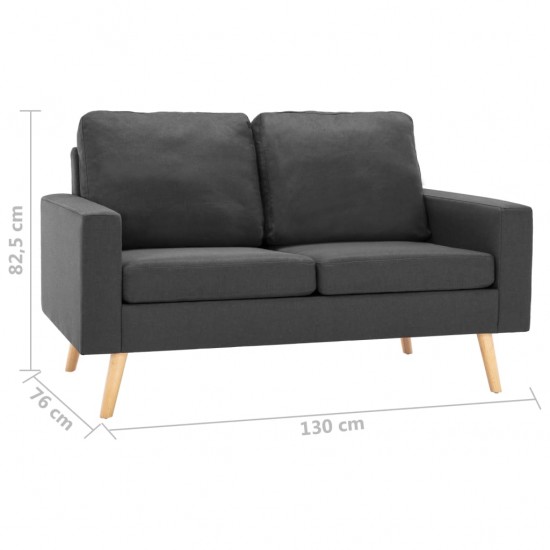 Dvivietė sofa, tamsiai pilkos spalvos, audinys