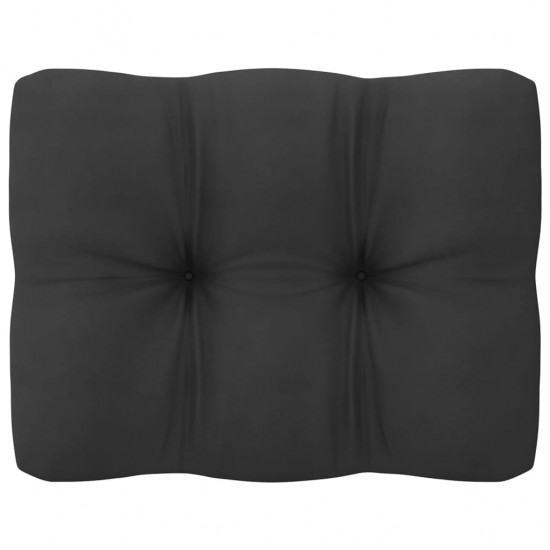 Sodo komplektas su pagalvėmis, 13 dalių, juodas, pušies masyvas