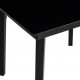 Sodo valgomojo stalas, juodas, 200x100x74cm, plienas ir stiklas