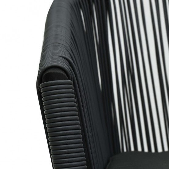 Sodo kėdės, 2vnt., juodos spalvos, PE ratanas