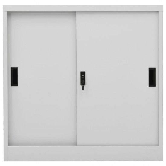 Biuro spintelė su stumdomom durim, pilka, 90x40x90cm, plienas