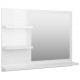 Vonios kambario veidrodis, baltas, 60x10,5x45cm, MDP, blizgus