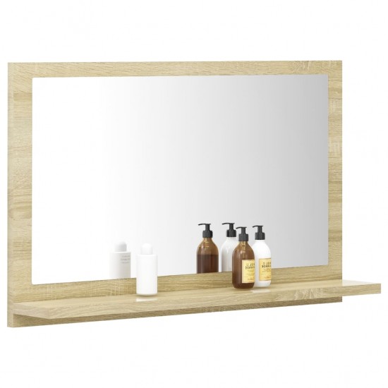 Vonios kambario veidrodis, ąžuolo spalvos, 60x10,5x37cm, MDP