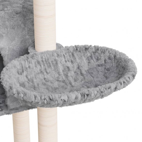 Draskyklė katėms su stovais iš sizalio, šviesiai pilka, 108,5cm