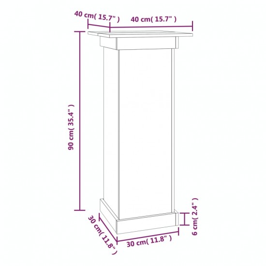 Gėlių stovas, 40x40x90cm, pušies medienos masyvas