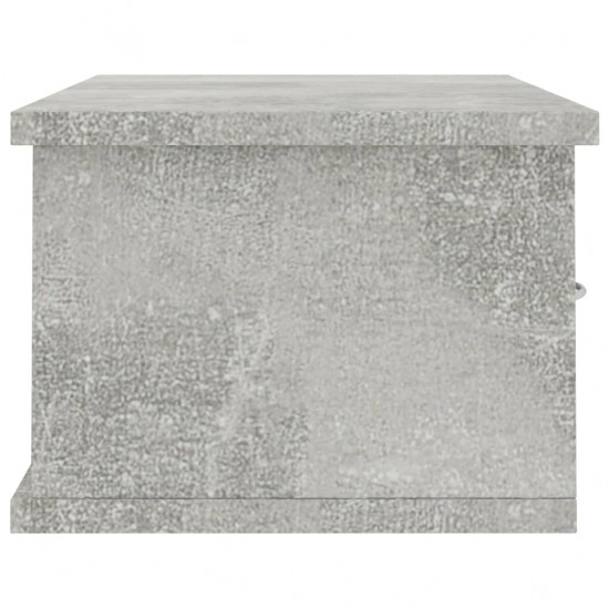 Sieninė lentyna su stalčiais, pilka, 60x26x18,5cm, MDP
