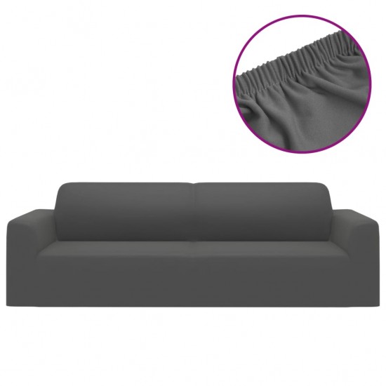 Trivietės sofos užvalkalas, antracito, džersio poliesteris