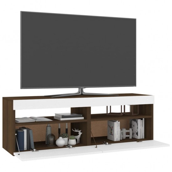 TV spintelės su LED, 2vnt., rudos ąžuolo, 60x35x40cm