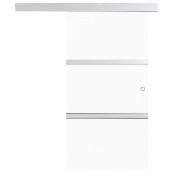 Stumdomos durys, sidabrinės, 90x205cm, aliuminis ir ESG stiklas