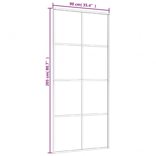 Stumdomos durys, juodos, 90x205cm, aliuminis ir ESG stiklas
