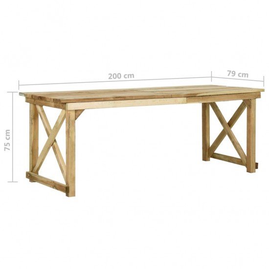 Sodo stalas, 200x79x75cm, impregnuota pušies mediena