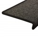 Laiptų kilimėliai, 15vnt., antracito spalvos, 65x21x4 cm