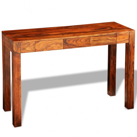 Konsolinis staliukas su 3 stalčiais, 80 cm, masyvi akac. med.