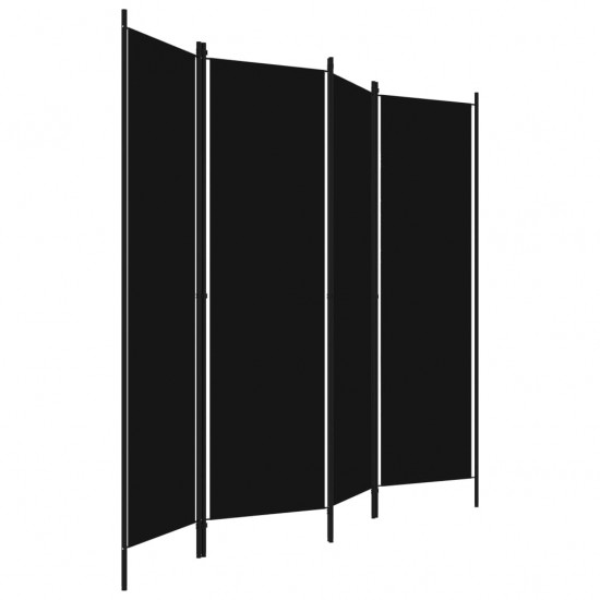 Kambario pertvara, 4 dalių, juodos spalvos, 200x180cm