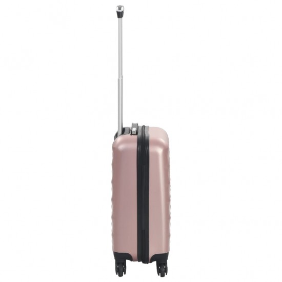 Kieto korpuso lagaminas su ratukais, rožinio aukso spalvos, ABS