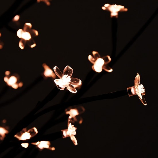 LED medis su vyšnių žiedais, 120cm, 84 šiltos baltos LED