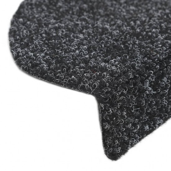 Lipnūs laiptų kilimėliai, 15 vnt., 65x21x4 cm, juodos spalvos