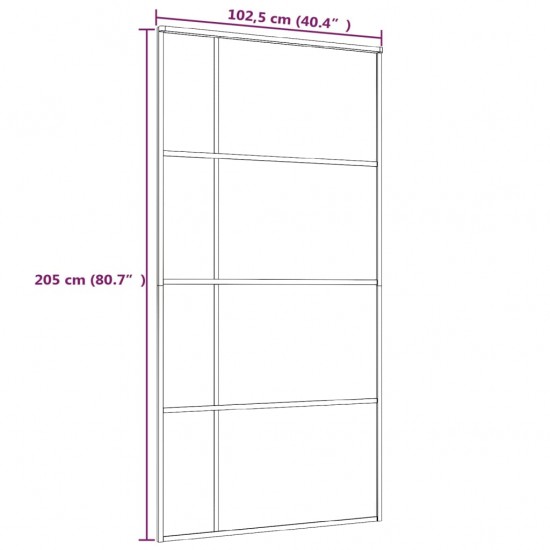 Stumdomos durys, juodos, 102,5x205cm, ESG stiklas ir aliuminis