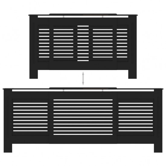 Radiatoriaus uždangalas, juodos spalvos, 205cm, MDF