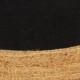 Kilimas, juodas/natūralus, 120cm, džiutas ir medvilnė, pintas