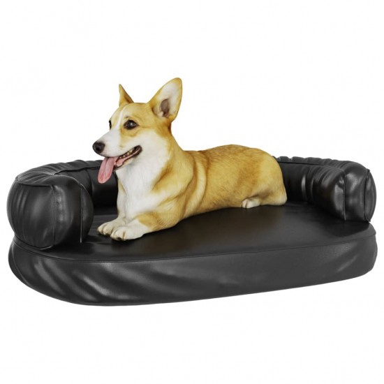 Ergonomiška lova šunims, juodos spalvos, 88x65cm, dirbtinė oda