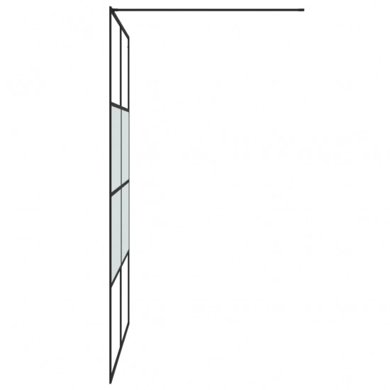 Dušo sienelė, juoda, 140x195cm, ESG stiklas, pusiau matinė