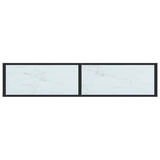 Konsolinis staliukas, balto marmuro, 160x35x75,5cm, stiklas